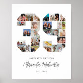 39e verjaardag nummer 39 aangepaste fotocollage poster (Voorkant)