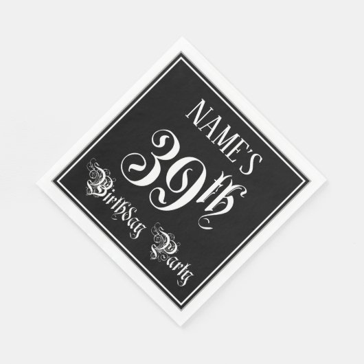 39e verjaardag Partij — Fancy Manuscript + de Naam Servet (Hoek)