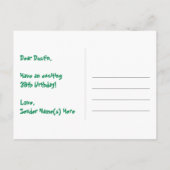 39e verjaardag: Pink Stripes & Hearts, Rainbow 39 Briefkaart (Achterkant)