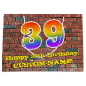 39e verjaardag: Plezier, op graffiti geïnspireerde Groot Cadeauzakje (Voorkant)