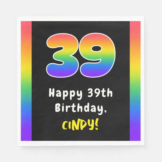 39e verjaardag: Regenboogspectrum # 39, Aangepaste Servet (Voorkant)