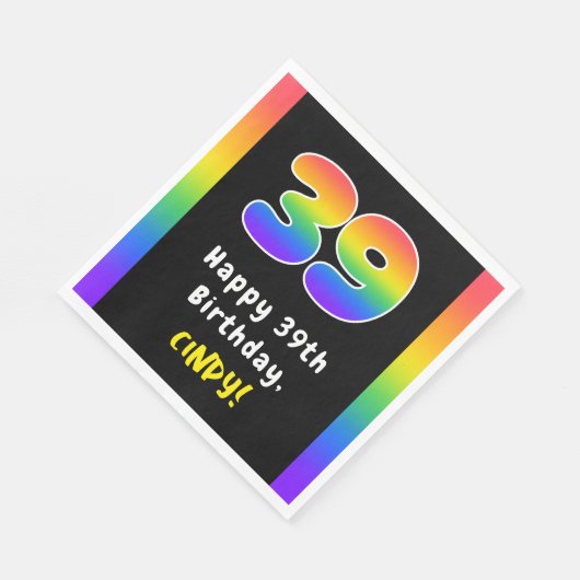 39e verjaardag: Regenboogspectrum # 39, Aangepaste Servet (Hoek)