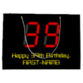 39e verjaardag: Rode digitale klok stijl "39" + na Groot Cadeauzakje (Achterkant)