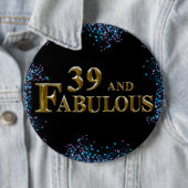 39e verjaardag ronde button 6,0 cm (In situ)