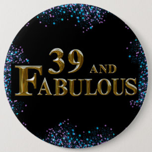 39e verjaardag ronde button 6,0 cm