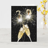 39e verjaardag Sparklers en Champagne Toast Kaart (Gele Bloem)