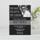 39e verjaardag uitnodiging Black The Man The Legen (Staand voorkant)