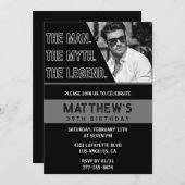 39e verjaardag uitnodiging Black The Man The Legen (Voorkant / Achterkant)