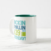 39e verjaardag van cadeauideeën tweekleurige koffiemok (Voorkant links)