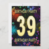 39e verjaardag van het Vuurwerk van de Uitnodiging (Voorkant)