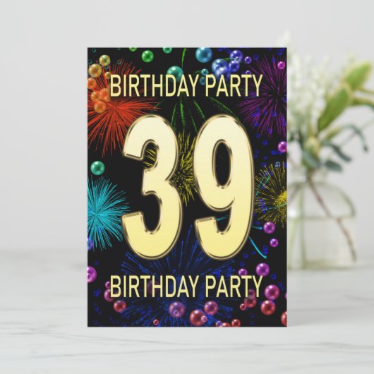 39e verjaardag van het Vuurwerk van de Uitnodiging (Staand voorkant)