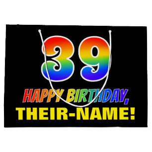 39e verjaardag: Vet, Vun, eenvoudig, regenboog 39 Groot Cadeauzakje
