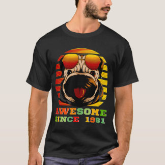 39e-verjaardag Vintage Pug Hond Puppies Geweldig S T-shirt