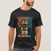 39e verjaardag voor mannen level 39 unlocked gamer t-shirt (Voorkant)