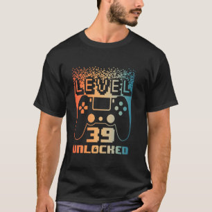 39e verjaardag voor mannen level 39 unlocked gamer t-shirt
