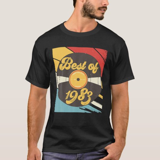 39e verjaardagscadeau vinylplaat  1983 t shi t-shirt (Voorkant)
