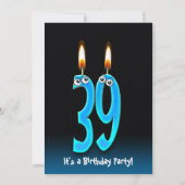 39e verjaardagsfeestje uitnodigen kaart (Voorkant)