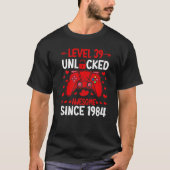 39th Birthday Gaming Level 39 Unlocked Awesome Sin T-shirt (Voorkant)