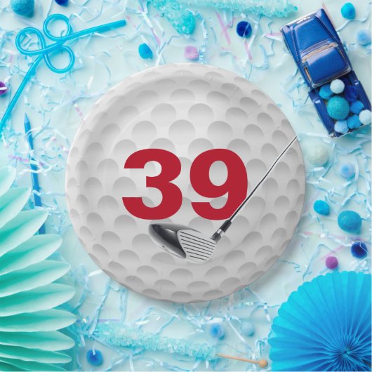39th Birthday Golf Ball Design Paper Bord (Feest)