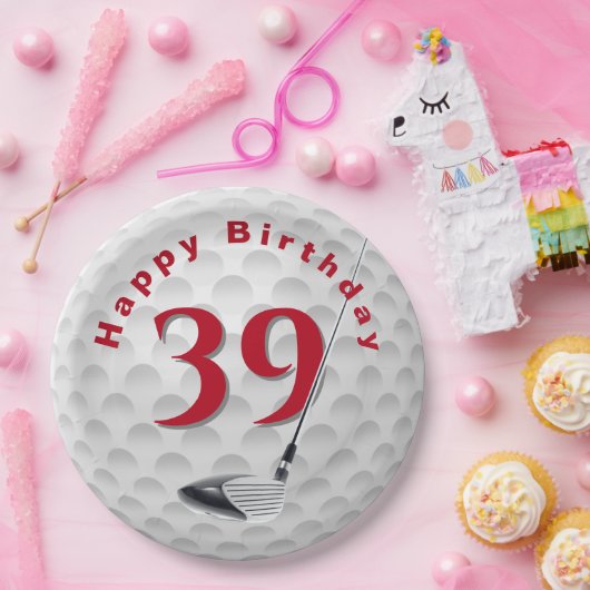 39th Birthday Golf Ball Design Paper Bord (Feest)