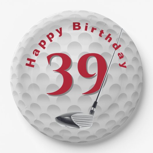 39th Birthday Golf Ball Design Paper Bord (Voorkant)