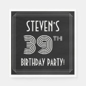 39th Birthday Party: Art Deco Style + Custom Name Servet (Voorkant)