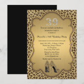 39th, Verjaardagsfeest 39th, Cheetah High Heels Sc Kaart (Voorkant / Achterkant)