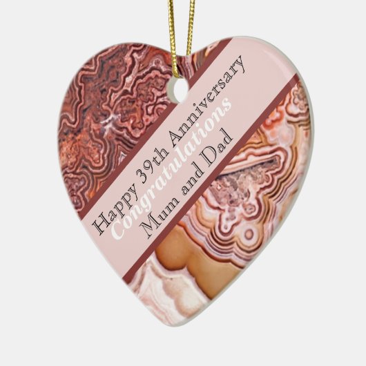 39th Wedding Jubileum Agate Ceramic Ornament (Links)