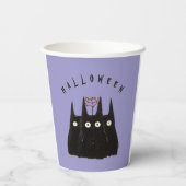 3 с ats and Halloween, personalized Papieren Bekers (Achterkant)