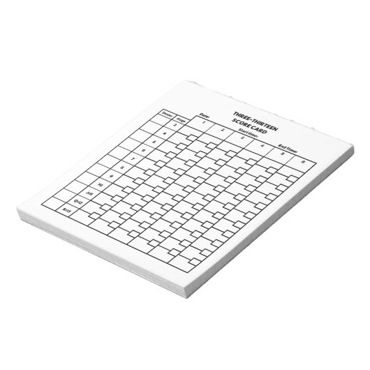 3-13 Score Kaart Notitieblok (Linkerzijde)