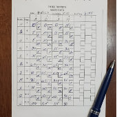 3-13 Score Kaart Notitieblok