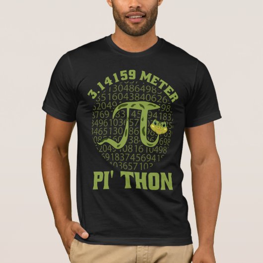 3.14159 Meter Pi-Thon Python Snake Pi Day Design T-shirt (Voorkant)