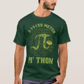 3.14159 Meter Pi-Thon Python Snake Pi Day Design T-shirt (Voorkant)