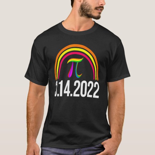 3 14 2022 PI Wiskunde Regenboog Mannen Mathletics  T-shirt (Voorkant)