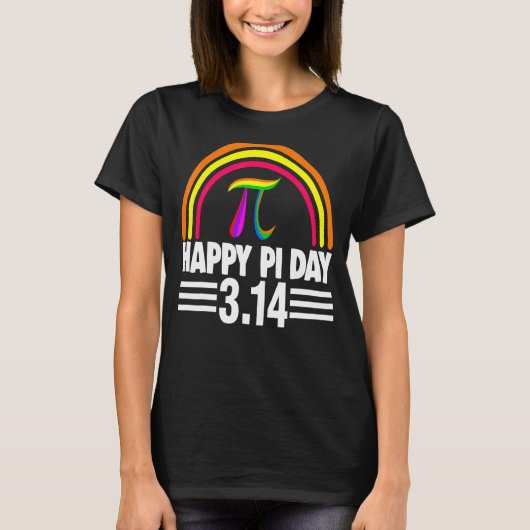 3 14 2022 PI Wiskunde Regenboog Mannen Mathletics T-shirt (Voorkant)