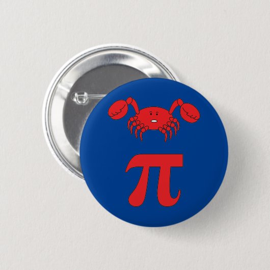 3.14 Crab Pie Pi Pun Funny Wiskunde Joke Ronde Button 5,7 Cm (Voorkant /achterkant)