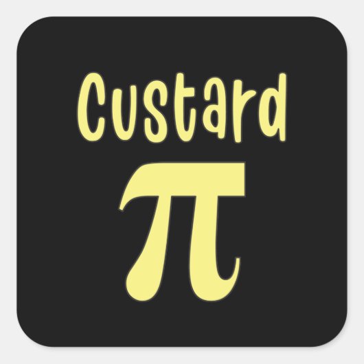 3.14 Custard Taart Pi Pun Grappige Wiskunde Grap Vierkante Sticker (Voorkant)
