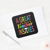 3.14 Een geweldige leraar inspireert straft grap P Vierkante Sticker (Envelop)