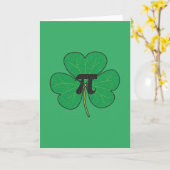 3.14  gestoord Shamrock Pie Funny Pi Pun Kaart (Gele Bloem)