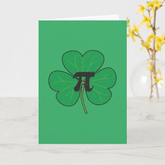 3.14  gestoord Shamrock Pie Funny Pi Pun Kaart (Gele Bloem)