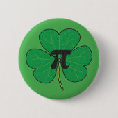 3.14  gestoord Shamrock Pie Funny Pi Pun Ronde Button 5,7 Cm (Voorkant)