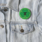 3.14  gestoord Shamrock Pie Funny Pi Pun Ronde Button 5,7 Cm (In situ)