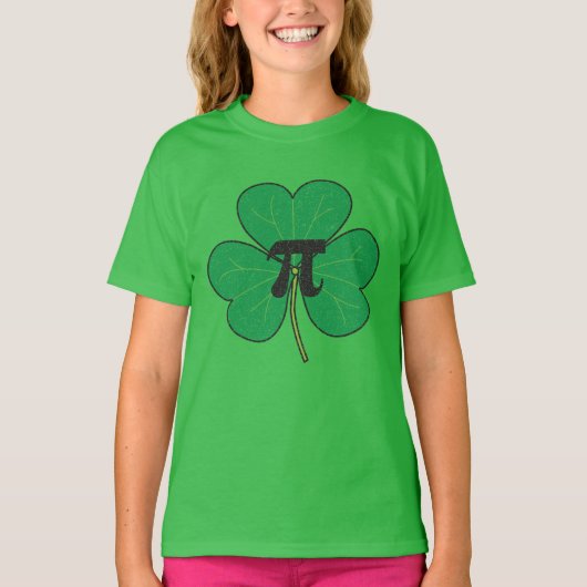 3.14  gestoord Shamrock Pie Funny Pi Pun T-shirt (Voorkant)