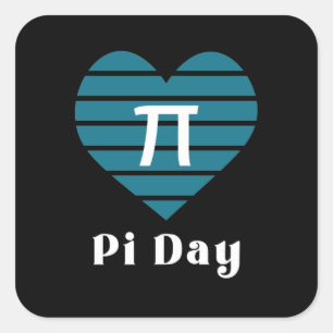 3.14 Hart Happy PCI-dag Vierkante Sticker
