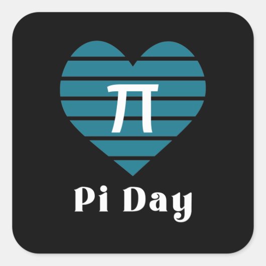 3.14 Hart Happy PCI-dag Vierkante Sticker (Voorkant)