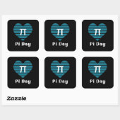 3.14 Hart Happy PCI-dag Vierkante Sticker (Vel)