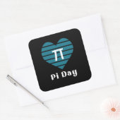 3.14 Hart Happy PCI-dag Vierkante Sticker (Envelop)