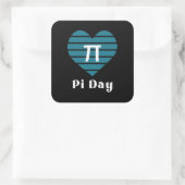 3.14 Hart Happy PCI-dag Vierkante Sticker (Tas)
