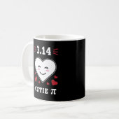 3.14 Heart Cutie Pi Funny Wiskunde Joke Koffiemok (Voorkant links)