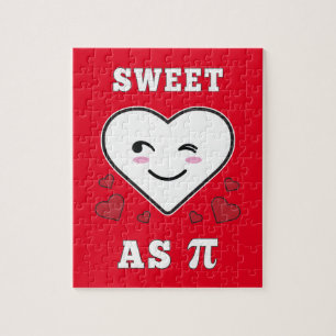 3.14 Heart Sweet As Pi Funny Wiskunde Joke Legpuzzel